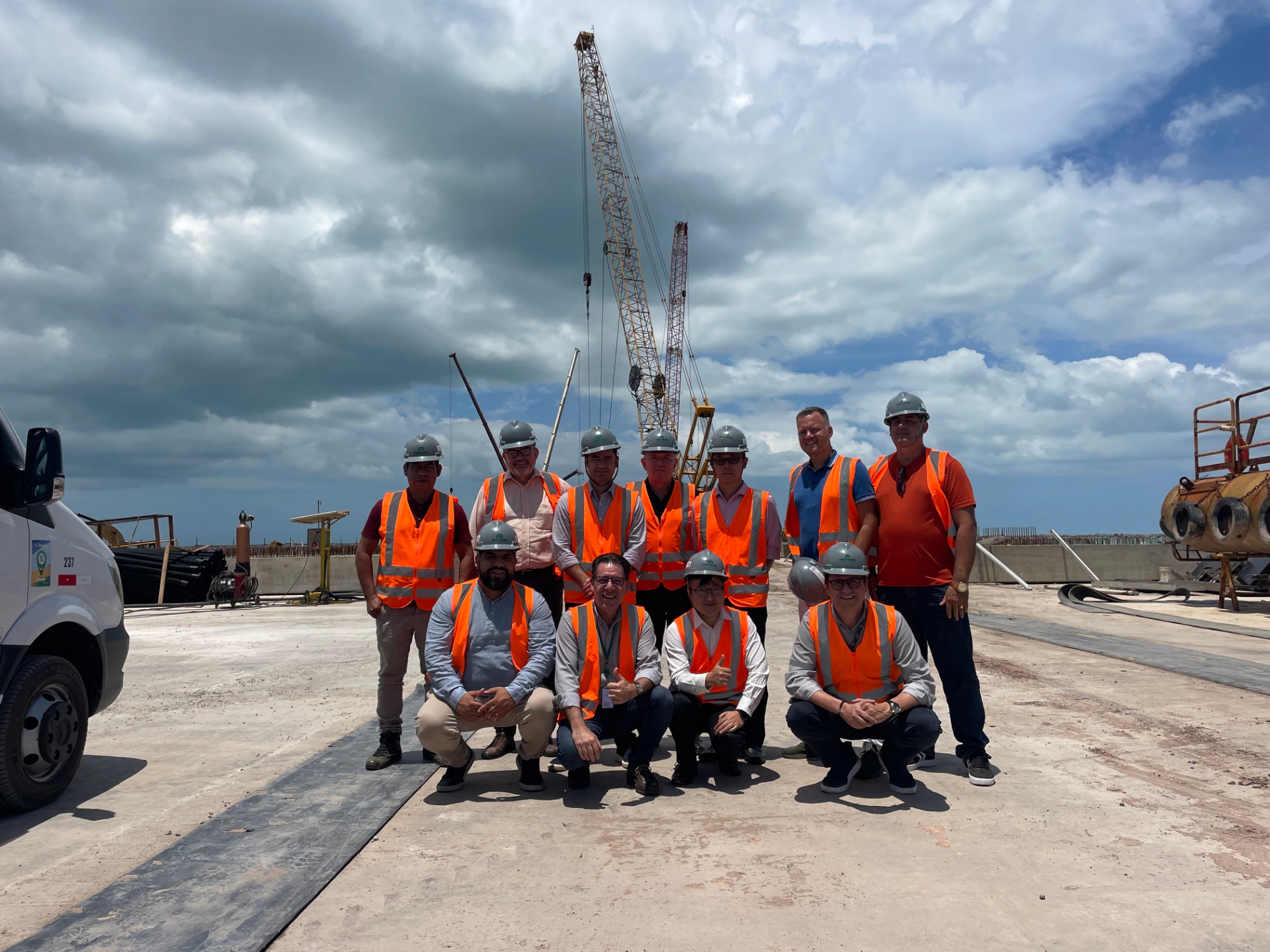 Port construction site visit in Brazil